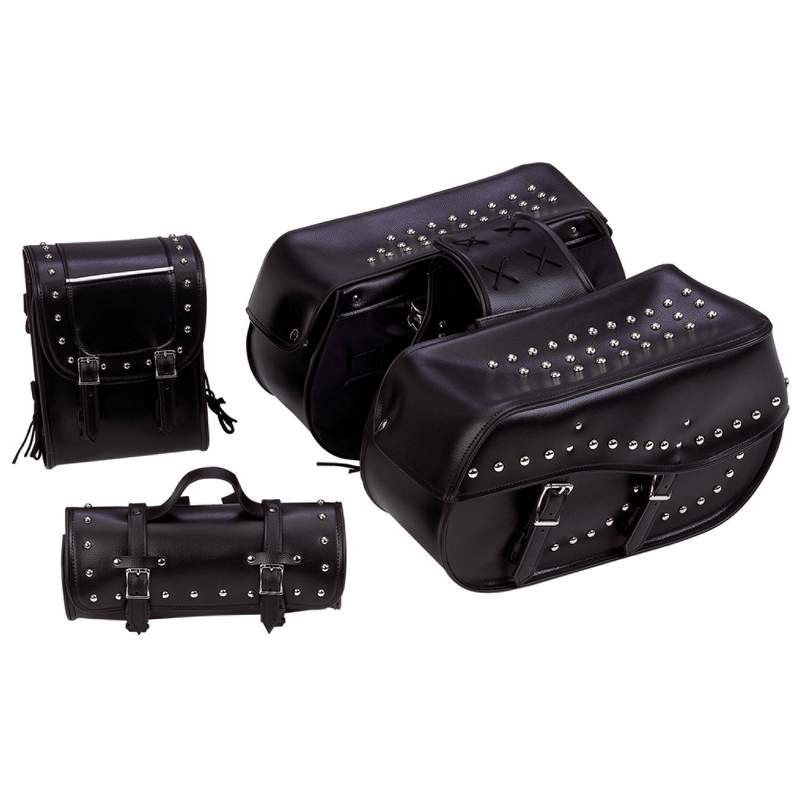 Diamond plate buffalo leather on sale saddlebags